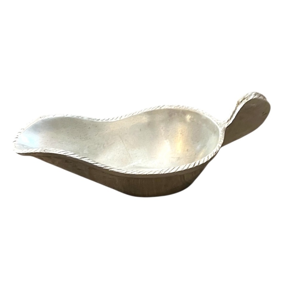 Vintage Pewter Gravy Boat Bow